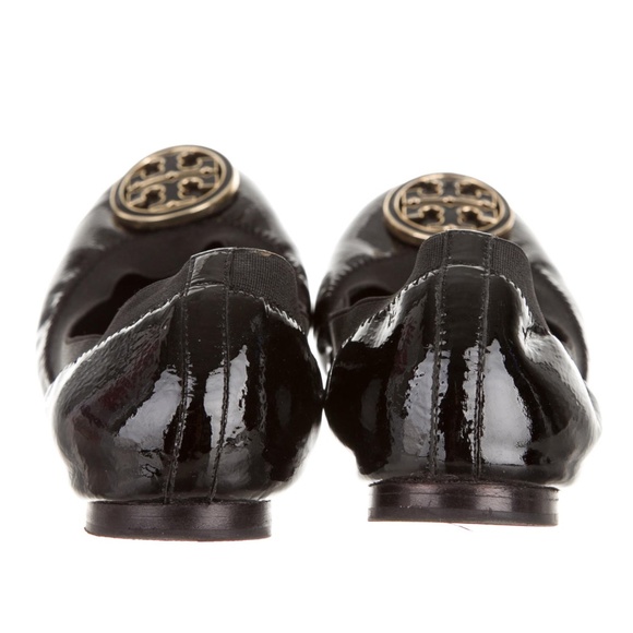 Tory Burch Black Patent Elastic Flats 7 - Picture 3 of 4